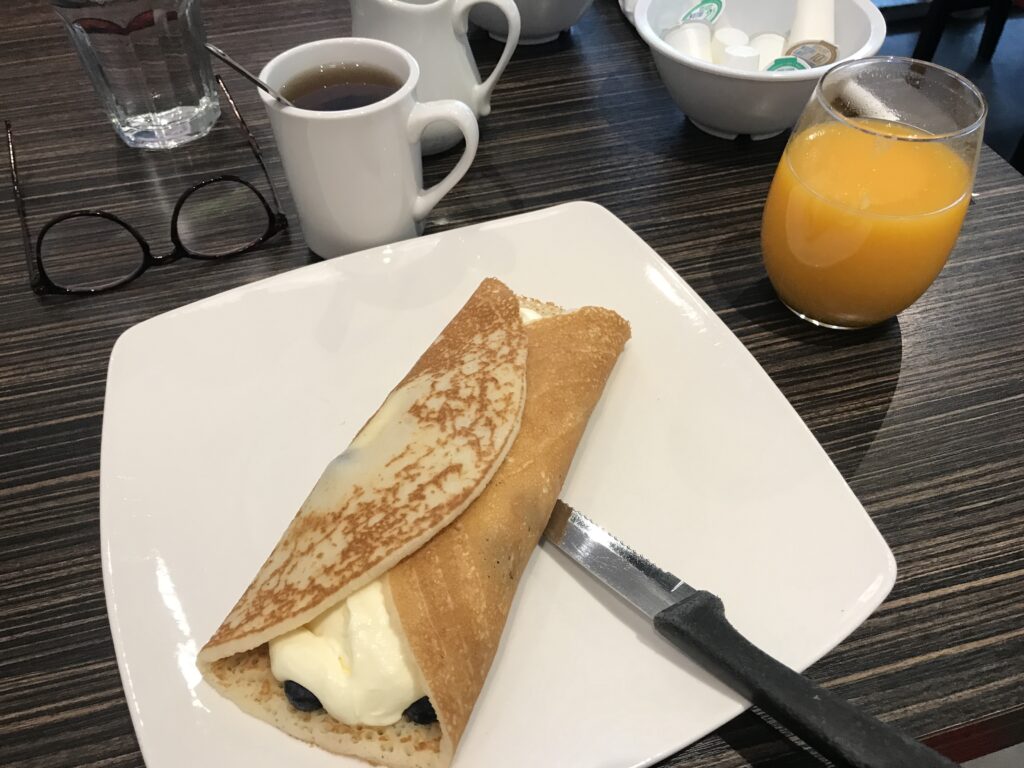 Chris Pilsworth's breakfast in Montreal.