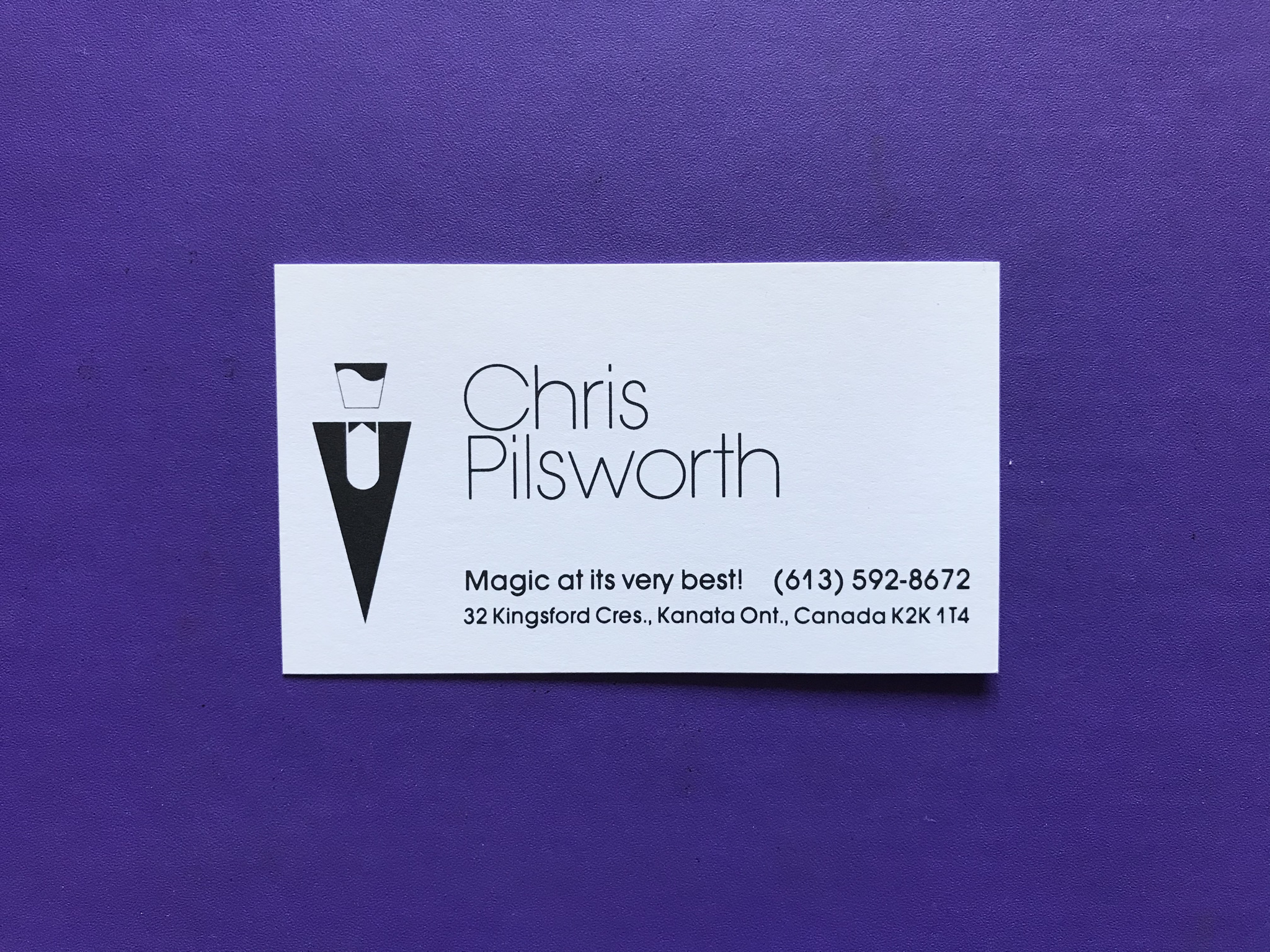 This is the 3rd business card of Chris Pilsworth